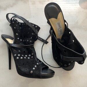 Vintage Jimmy Choo suede stud heels
